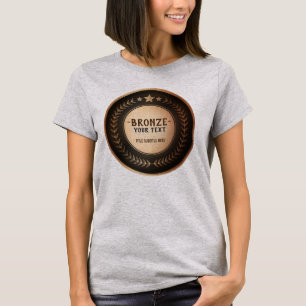 Camiseta MEDALLA DE Bronce Campeón IMPRESIÓN PERSONALIZADA