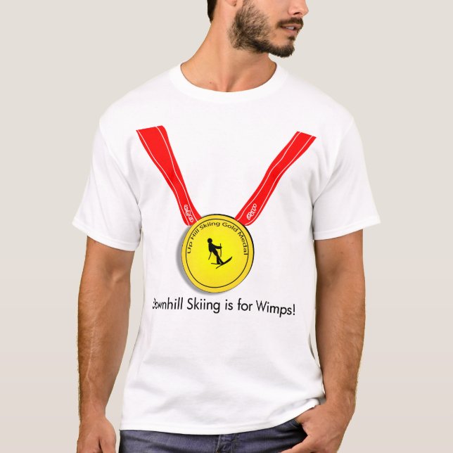 Camiseta Medalla de oro ascendente del esquí olímpica (Anverso)