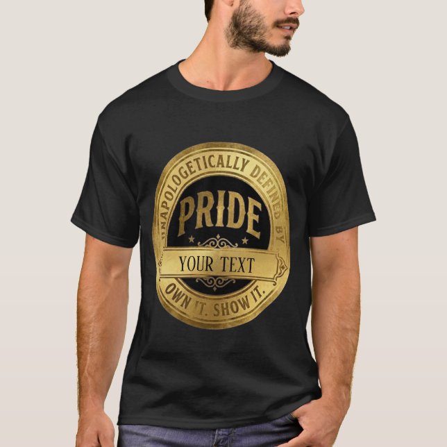 Camiseta Medalla de oro de orgullo personalizable - P vinta (Anverso)