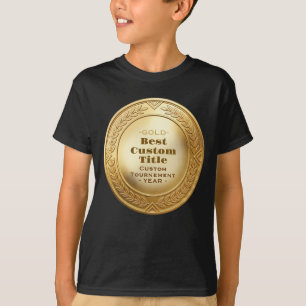 Camiseta Medalla de oro realista 3D personalizable y editab
