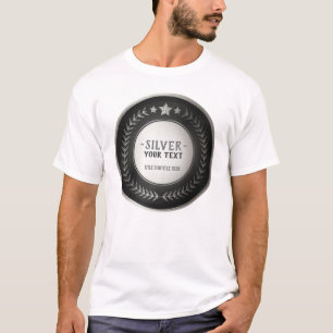 Camiseta MEDALLA DE PLATA Campeón IMPRESIÓN PERSONALIZADA e