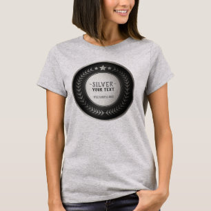 Camiseta MEDALLA DE PLATA Campeón IMPRESIÓN PERSONALIZADA e