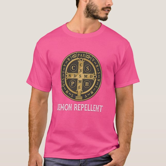 Camiseta Medalla de San Benedicto Tradicional Católica (Anverso)