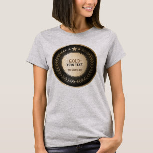 Camiseta MEDALLA Dorada #1 Campeón IMPRESIÓN PERSONALIZADA