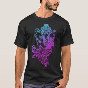 Camiseta Medalla Ganesh Yoga Hindu Elephant Hombres Mujeres