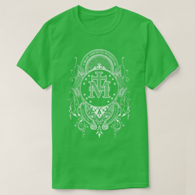 Camiseta Medalla milagrosa Nuestra Señora de la Gracia bend (Diseño del anverso)