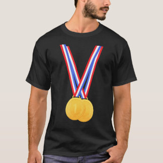 Camiseta Medallas De Oro Graciosas Para Ganadores Y Campeon