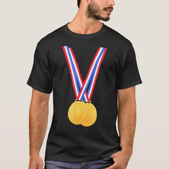 Camiseta Medallas De Oro Graciosas Para Ganadores Y Campeon (Anverso)