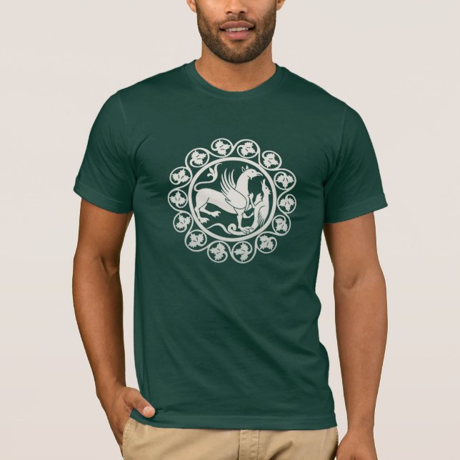 Camiseta Medallón de combate de grifo medieval (Anverso)