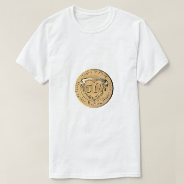 Camiseta Medallón de Oro del 50° Aniversario del Boda (Diseño del anverso)