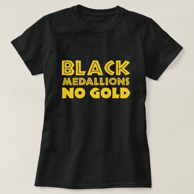 CAMISETA MEDALLONES NEGROS SIN ORO (Diseño del anverso)
