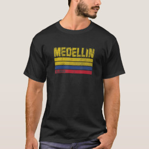Camiseta Medellín Colombia Países Retro Flagulación Para Co