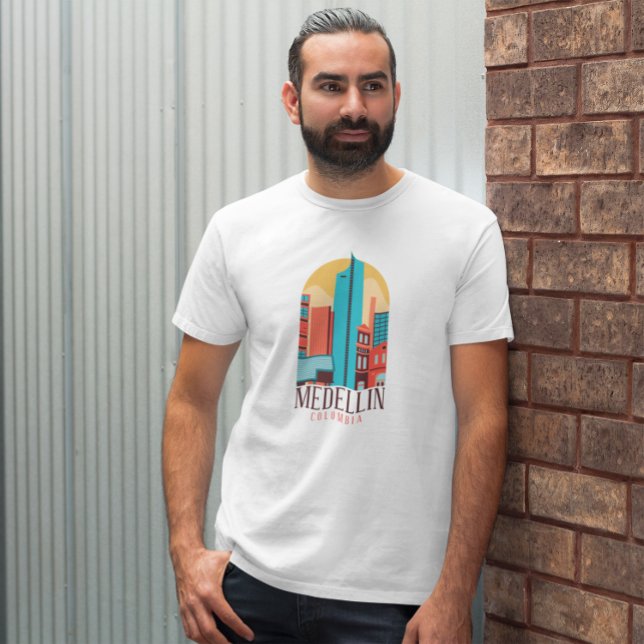 Camiseta Medellín Colombia Vintage Cityscape (medellin colombia city t shirt)