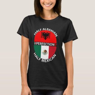 Camiseta Media albanesa mitad mexicana Albania bandera de M