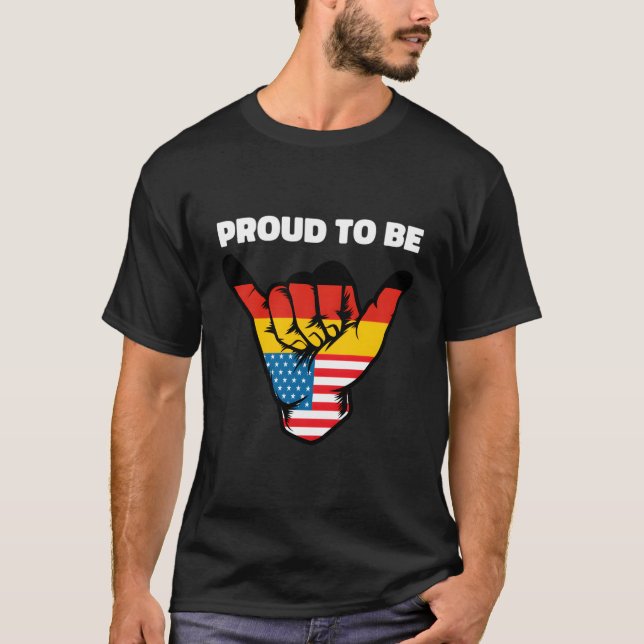 Camiseta Media Alemania Alemana Y Media Norteamericana Band (Anverso)
