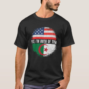 Camiseta Media Americana Media Argelina Bandera de los Esta