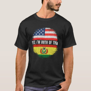 Camiseta Media Americana Media Boliviana Bandera USA Bolivi