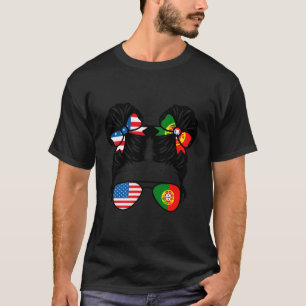 Camiseta Media Americana Media Portuguesa Bandera De Estado