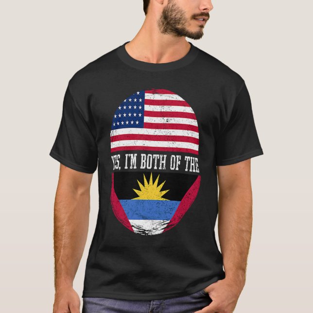Camiseta Media americana mitad Antiguo Bandera de Estados U (Anverso)