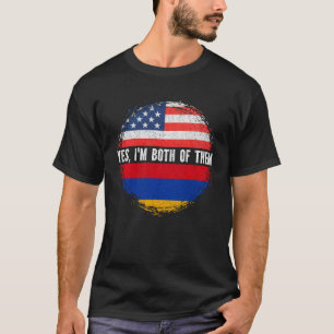 Camiseta Media americana mitad Armenia Bandera de los Estad
