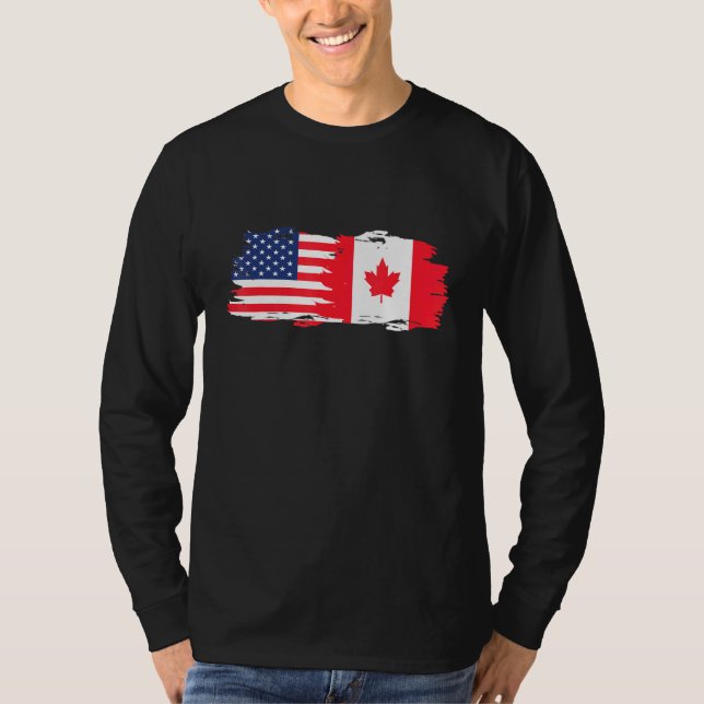 Camiseta Media Americana mitad Canadiense Roots América Can (Anverso)