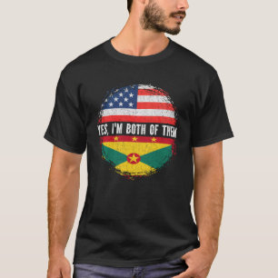 Camiseta Media americana mitad granadina bandera de EE.UU. 