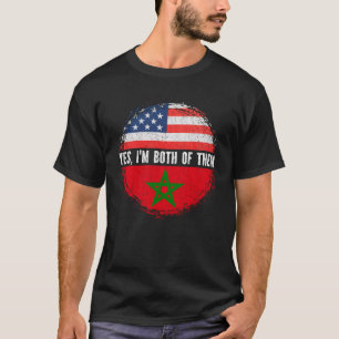 Camiseta Media Americana mitad Marruecos Bandera de Estados