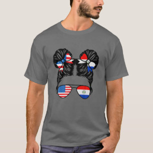 Camiseta Media americana mitad paraguaya Chica USA Paraguay