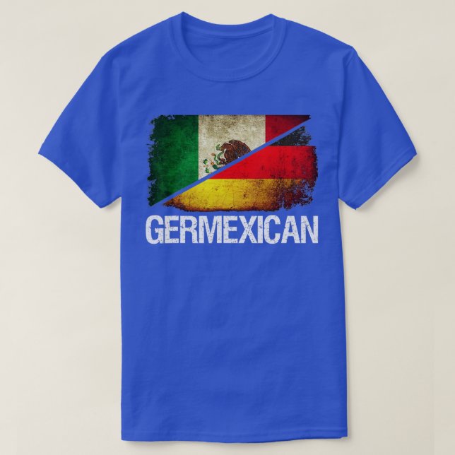 Camiseta Media bandera alemana y mitad mexicana - Hispa ger (Diseño del anverso)