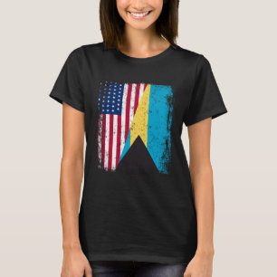 Camiseta Media bandera bahameña ventila Bahamas Estados Uni