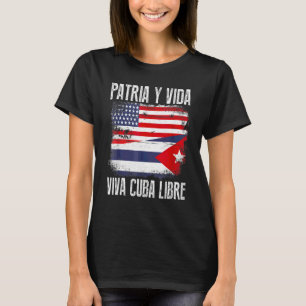 Camiseta Media bandera cubana americana vintage Cuba hombre