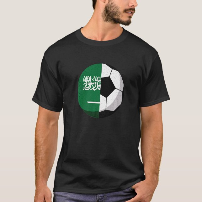 Camiseta Media bandera de Arabia Saudita mitad fútbol (Anverso)