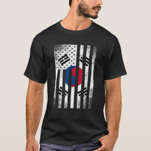 Camiseta Media bandera de Corea del Sur Vintage americano d