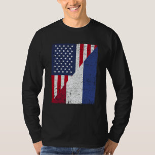 Camiseta Media bandera de EE. UU. Media bandera de Países B