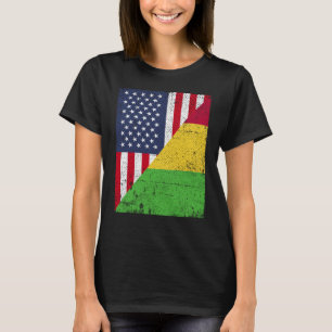 Camiseta Media bandera de EE.UU. mitad bandera de Mali Mali