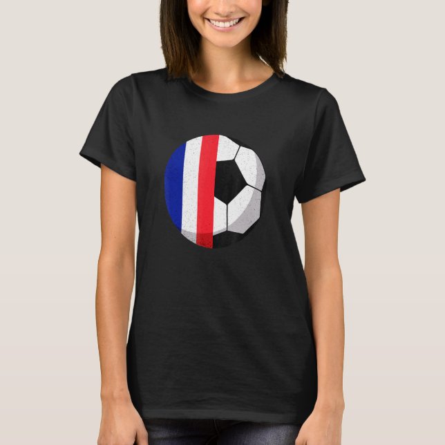 Camiseta Media bandera de Francia en fútbol (Anverso)