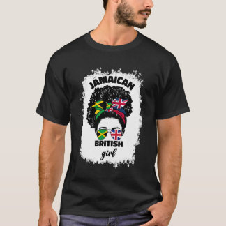 Camiseta Media bandera de Gran Bretaña y bandera de Jamaica