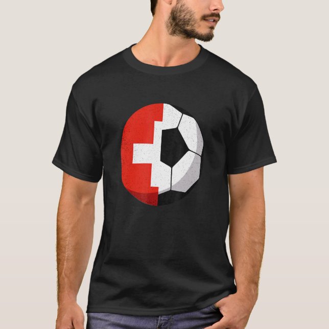 Camiseta Media bandera de Suiza (Anverso)