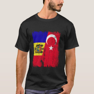 Camiseta Media bandera de Turquía Moldavia Turkiye moldava 