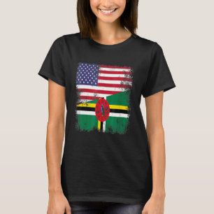 Camiseta Media bandera dominicana Bandera vintage Dominica