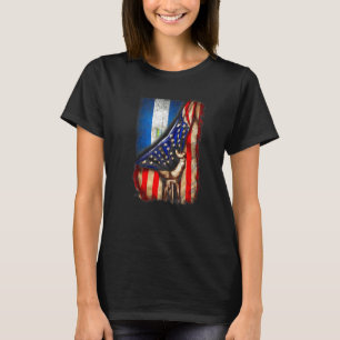 Camiseta Media bandera estadounidense media bandera nicarag
