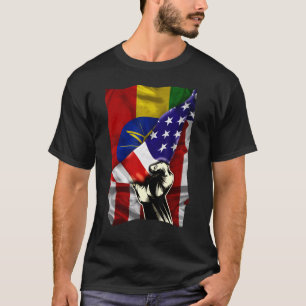 Camiseta Media bandera estadounidense raíces etíopes bander
