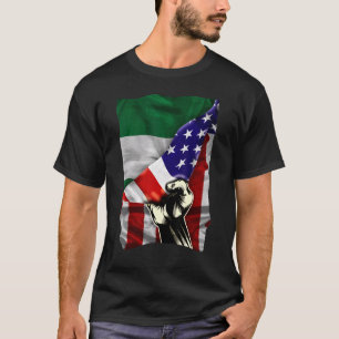 Camiseta Media bandera estadounidense raíces nigerianas ban