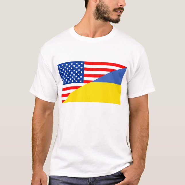 Camiseta media bandera los E.E.U.U. de Estados Unidos (Anverso)