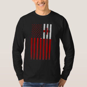 Camiseta Media Bandera Tonga Vintage Estadounidense Dentro