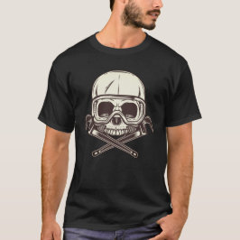 Camiseta Media calavera en gafas con llave de construcción