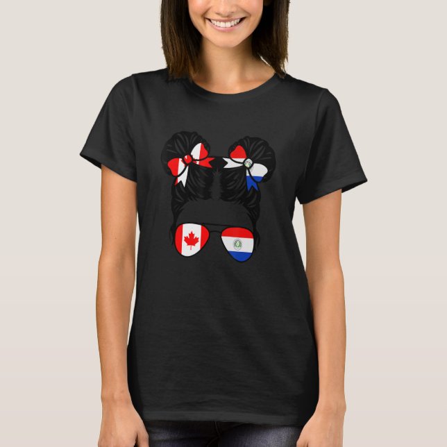 Camiseta Media canadiense mitad paraguaya Chica Canadá la d (Anverso)