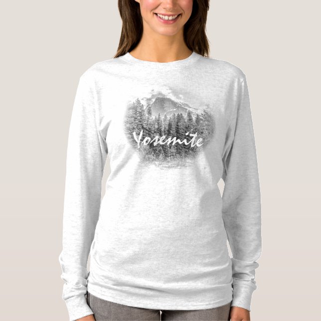 Camiseta Media casa de Yosemite en invierno con texto yosem (Anverso)