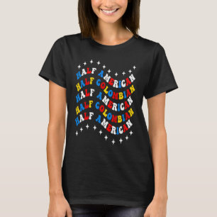 Camiseta Media Columbia y media americana mitad americana