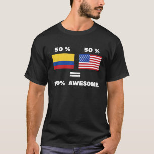 Camiseta Media Columbia y media americana mitad americana